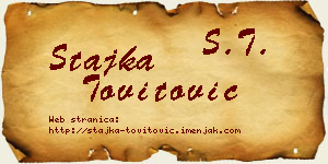 Stajka Tovitović vizit kartica